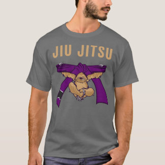 Jiu Jitsu BJJ Sloth Jiu Jitsu Lila Bälte med Tex T Shirt