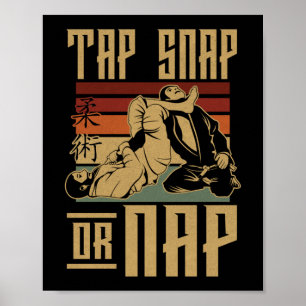 Jiu Jitsu Bjj Tap Snap eller Nap Retro Vintage Poster