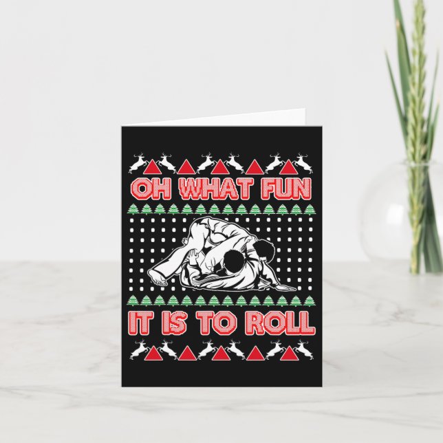 Jiu Jitsu Bjj Ugly jul Sweater Mma Funny Xma Kort (Framsida)