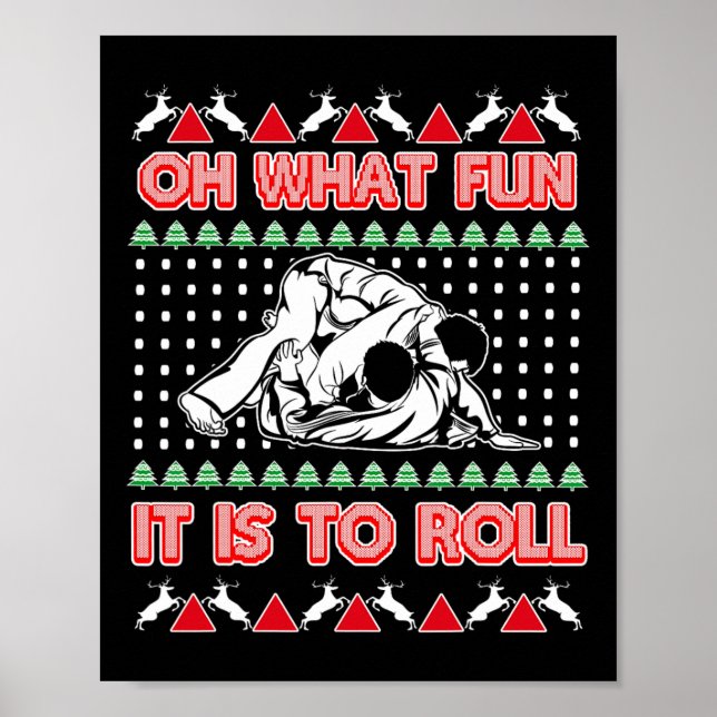 Jiu Jitsu Bjj Ugly jul Sweater Mma Funny Xma Poster (Framsidan)