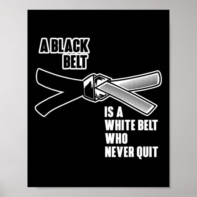 Jiu Jitsu Black Bälte Mma Karate Brazilian Bjj Tra Poster (Framsidan)