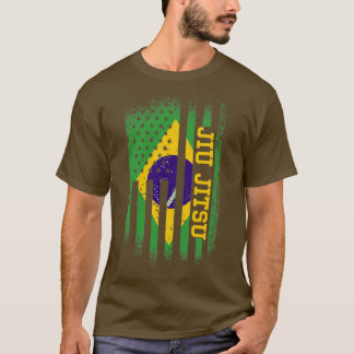 Jiu Jitsu Brasilian och American Flagga Brazilian T Shirt