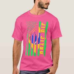 Jiu Jitsu Brazilian Usa Brasilien Flagga Mma Bjj J T Shirt