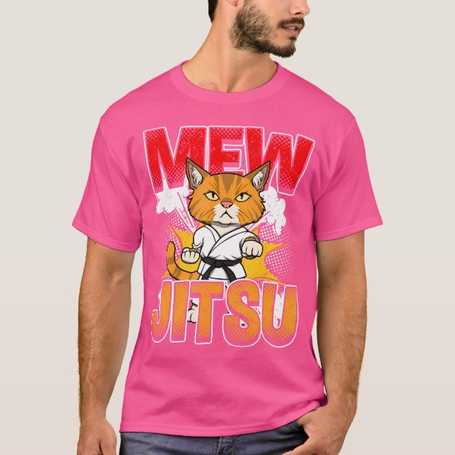 Jiu Jitsu Cat Mew Jitsu Funny Martial Arts Bjj T Shirt (Framsida)