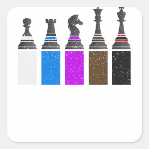Jiu Jitsu Chess Bälte med bas tryckt Fyrkantigt Klistermärke