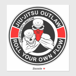 Jiu-Jitsu Circle - BlackRed-2D Klistermärken