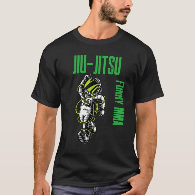 Jiu Jitsu Coola Astronaut Chill Mma Muay Thai Figh T Shirt (Framsida)