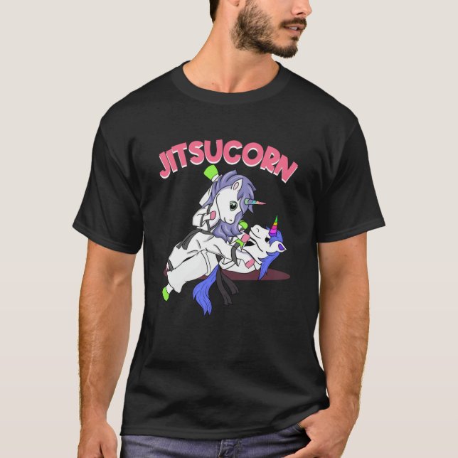Jiu Jitsu Cute Unicorn Self Defense T Shirt (Framsida)