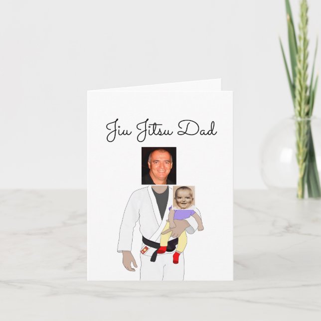 Jiu Jitsu Dad Custom Photos and Handwritten Text I Inbjudan (Framsida)