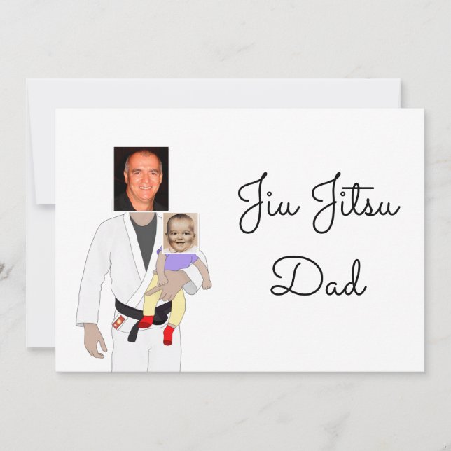 Jiu Jitsu Dad Custom Photos and Handwritten Text Inbjudningar (Framsida)