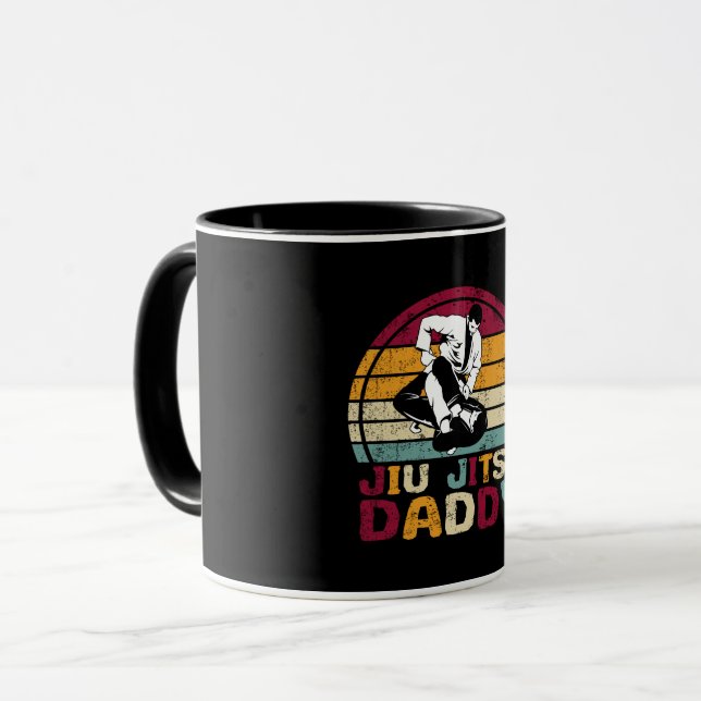 Jiu Jitsu Daddy Dad Martial Arts Retro Mugg (Framsida vänster)