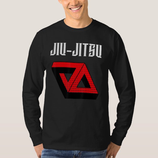 Jiu Jitsu Dubbla Gracie Triangle Doged Mma Bjj T Shirt (Framsida)