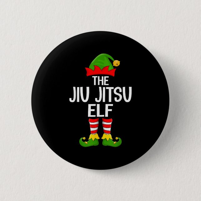 Jiu Jitsu Elf Julafton Matching Family Elf Squad C Knapp (Framsida)