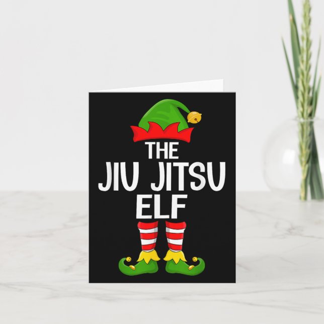 Jiu Jitsu Elf Julafton Matching Family Elf Squad C Kort (Framsida)