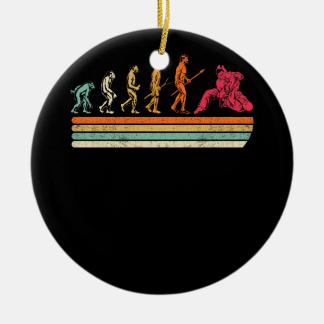 Jiu Jitsu Evolution T-Shirt BRAZILIAN JITSU MMA Julgransprydnad Keramik (Framsidan)