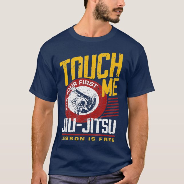 Jiu Jitsu Fighter Idrottsman Martial Arts Fläkt Gi T Shirt (Framsida)