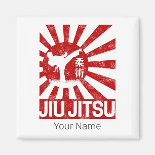 Jiu Jitsu Fighter Japansk Vintage Martial Arts Magnet