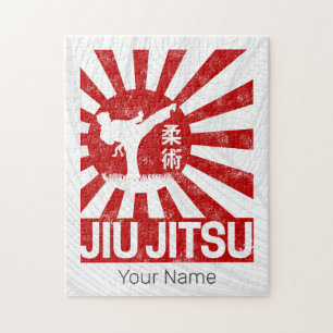 Jiu Jitsu Fighter Japansk Vintage Martial Arts Pussel
