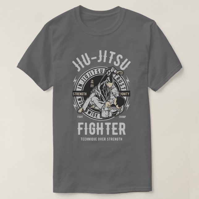 Jiu Jitsu Fighter MMA Karate Martial Arts T Shirt (Design framsida)