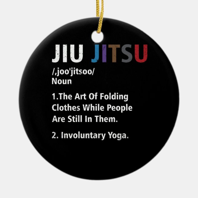 Jiu jitsu Funny Definition BJJ MMA Grappler Involu Julgransprydnad Keramik (Framsidan)