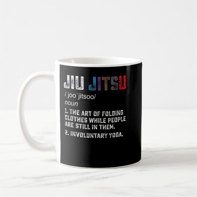 Jiu jitsu Funny definition BJJ or MMA grappler Kaffemugg (Vänster)