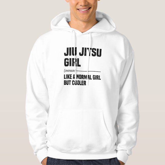Jiu Jitsu Girl Brazilian Martial Arts Training Hoodie (Framsida)