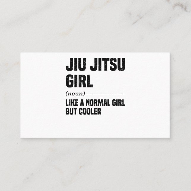 Jiu Jitsu Girl Brazilian Martial Arts Training Visitkort (Framsida)