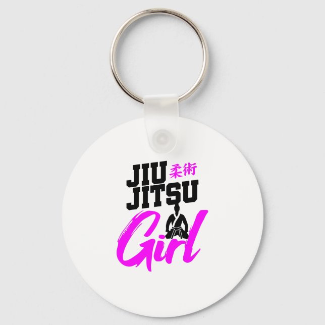Jiu Jitsu Girl Brazilian Martial Arts Women Gift Nyckelring (Framsida)