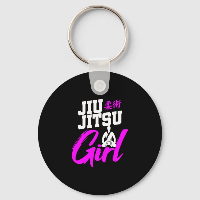 Jiu Jitsu Girl Brazilian Martial Arts Women Gift Nyckelring (Framsida)