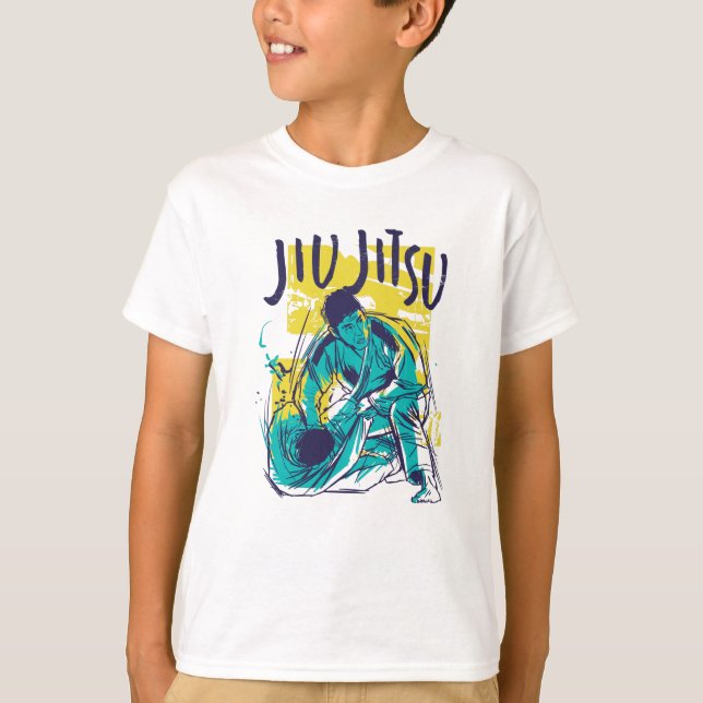 Jiu Jitsu Grunge T Shirt (Framsida)