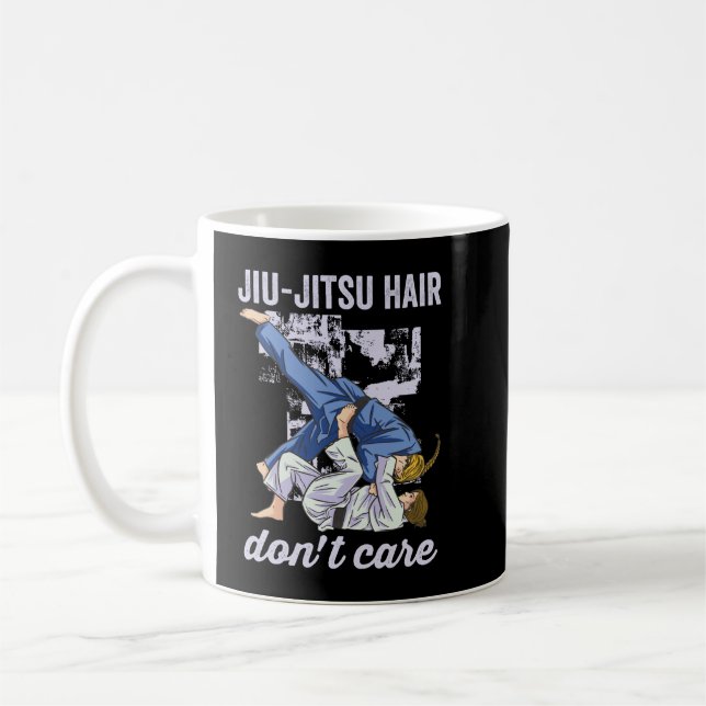 Jiu Jitsu Hair Dont Care Kaffemugg (Vänster)