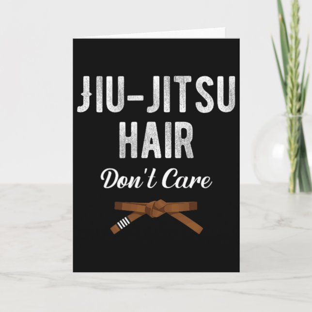 Jiu Jitsu Hår Bryr Sig Inte Judo Karate Boxning Sp Kort (Framsida)