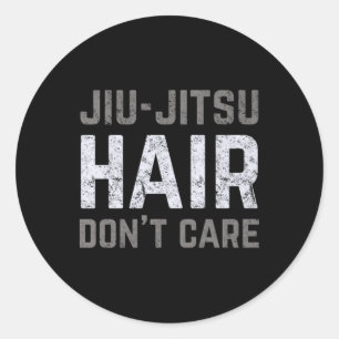 Jiu-Jitsu Hår Bryr sig inte om BJJ Vintage Brasili Runt Klistermärke