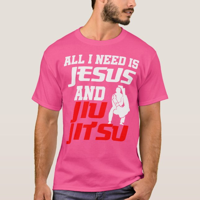 Jiu Jitsu Jesus Brasiliansk Flagga Martial Art Chr T Shirt (Framsida)