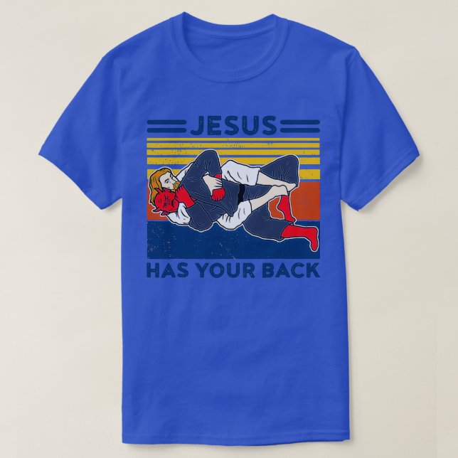 Jiu Jitsu Jesus har din rygg Bjj Mma T Shirt (Design framsida)