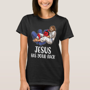 Jiu Jitsu Jesus har ryggen på brasilianska Jiuji T Shirt