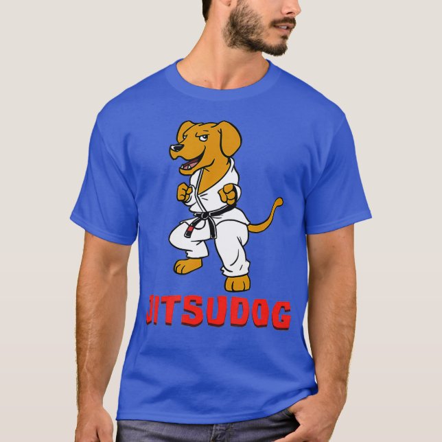 Jiu Jitsu Jitsudog Brazilian BJJ Training Hund T Shirt (Framsida)