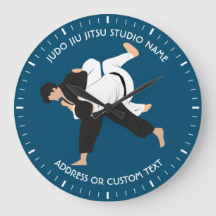 Jiu Jitsu Judo Martial Arts Studio Clock Stor Klocka