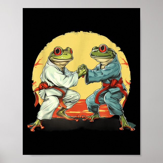 Jiu-Jitsu Kickboxning Judo Toad MMA Kampkonst Poster (Framsidan)