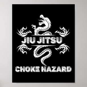 Jiu Jitsu Kvävningsrisk Karate Boxning Muay Thai S Poster