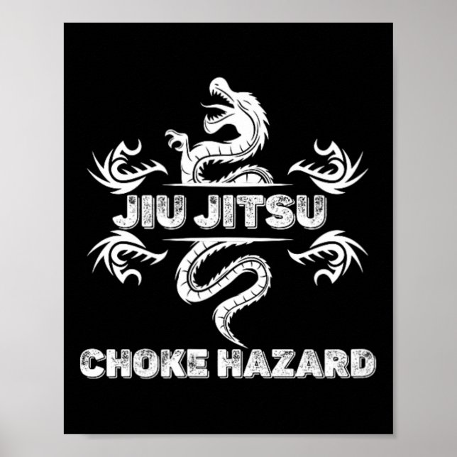 Jiu Jitsu Kvävningsrisk Karate Boxning Muay Thai S Poster (Framsidan)