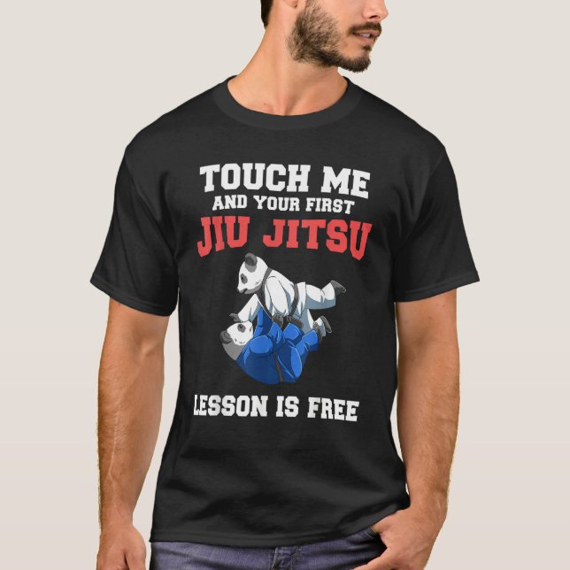 Jiu Jitsu Lesson  BJJ Grappling Pandas T Shirt (Framsida)