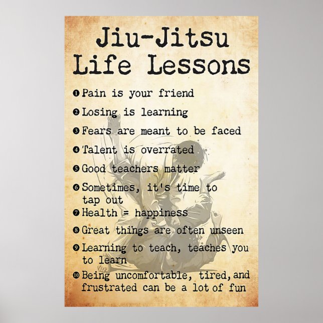 Jiu-Jitsu Life Lessons, Jiu Jitsu Poster, Jiu Jits Poster (Framsidan)