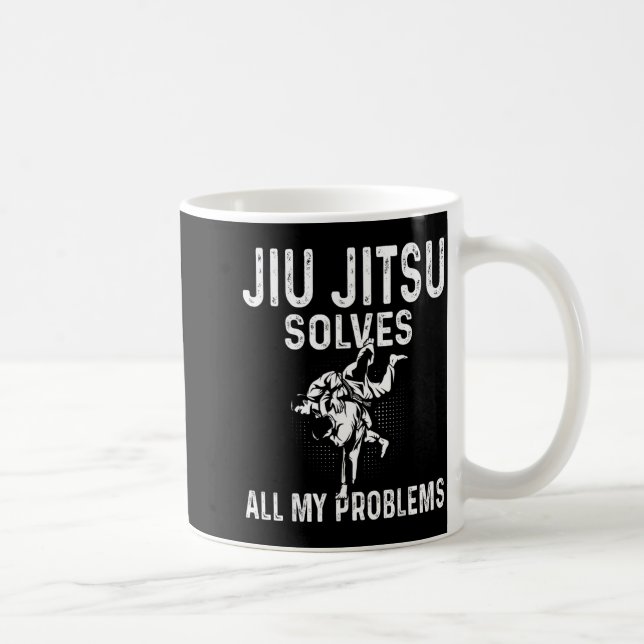 Jiu Jitsu löser problem - Rolig brasiliansk Jiu Kaffemugg (Höger)
