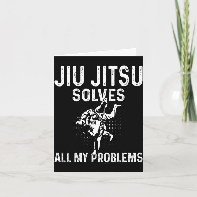 Jiu Jitsu löser problem - Rolig brasiliansk Jiu Kort (Framsida)