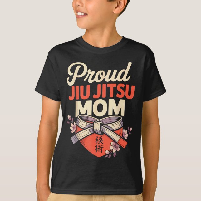 Jiu Jitsu Mamma Mor Retro Design T Shirt (Framsida)