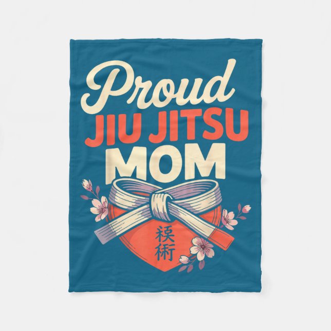 Jiu Jitsu Mamma Mor Retro Fleecefilt (Framsidan)