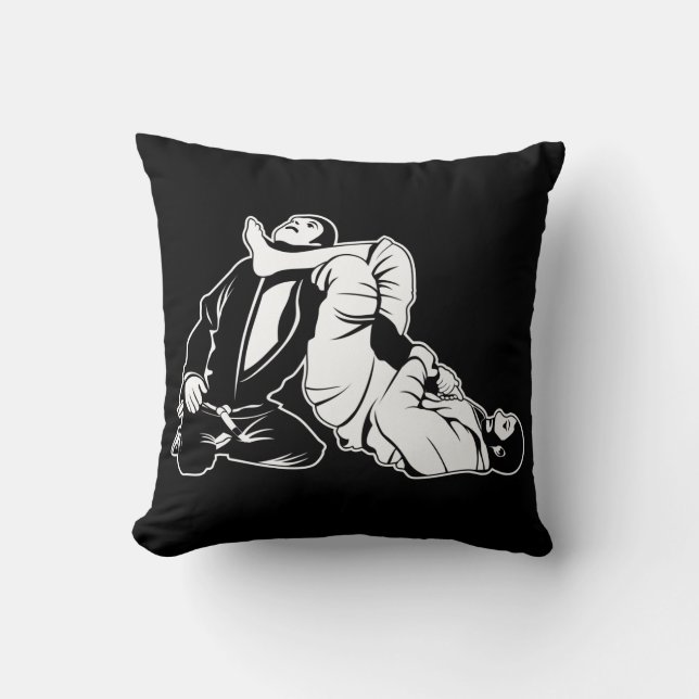 jiu jitsu martial art fighter fight vector kudde (Framsida)