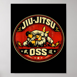 Jiu Jitsu OSS Brasiliansk Stridskonst Combat Sport Poster