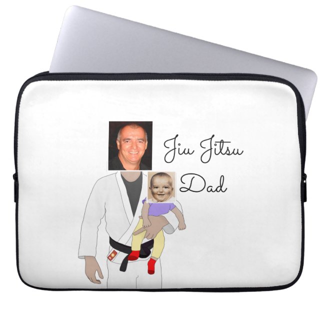 Jiu Jitsu Pappa Anpassningsbar Foton och handskriv Laptop Fodral (Framsidan)